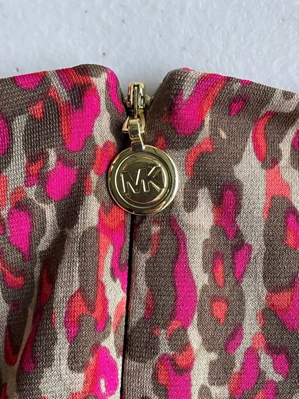 💖 MICHAEL KORS Pink Leopard Matte Jersey Dress • Petite • Fuchsia Animal Print
